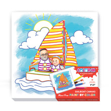 Load image into Gallery viewer, Color-In Paint-by-Color - SAILBOAT CANVAS