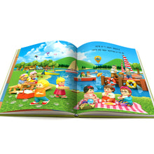 Load image into Gallery viewer, Mitzvah Kinder Open Story Book picnic and fishing at the park