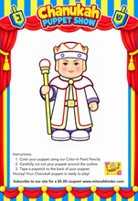 Load image into Gallery viewer, King Antiochos Chanukah Puppet