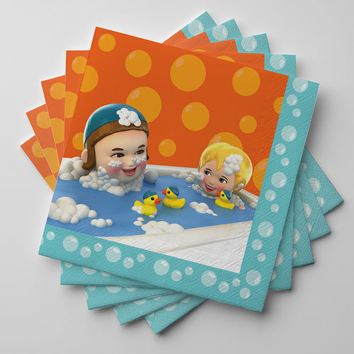 Mitzvah Kinder Premium Party Napkins - Bath time