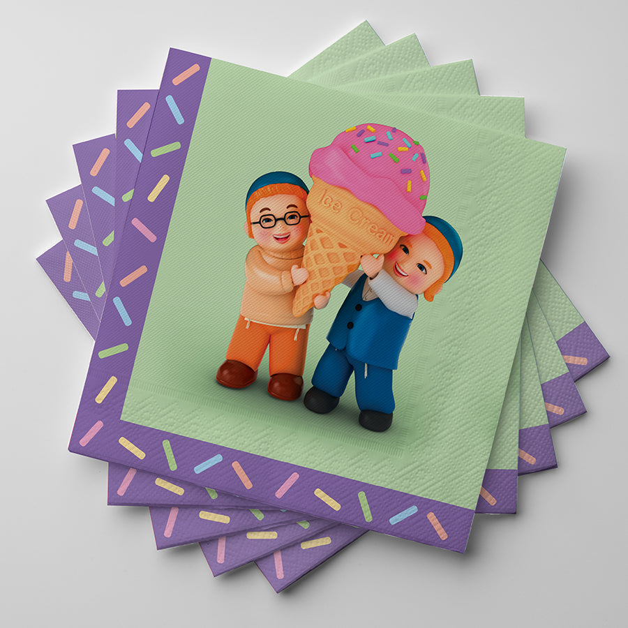 Mitzvah Kinder Premium Party Napkins - Sprinkles