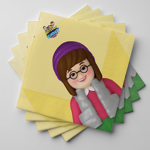 Mitzvah Kinder Premium Party Napkins - Girls