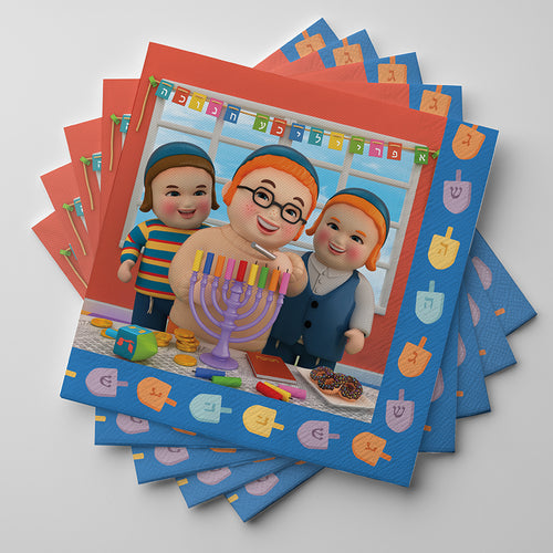 Mitzvah Kinder Premium Party Napkins - Chanukah