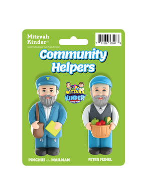 Community Helpers 2 piece mentchees set, feter fishel the farmer, Pinchus the mailman