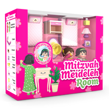 Load image into Gallery viewer, Mitzvah Meideleh Bedroom box displaying jewish girls bedroom set